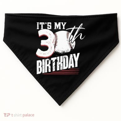 30 Years Old Vintage Baseball 30th Birthday USA-Made Doggie Bandana