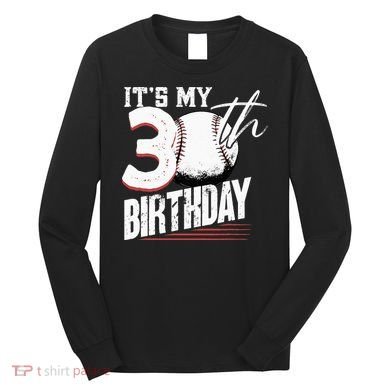 30 Years Old Vintage Baseball 30th Birthday Long Sleeve Shirt