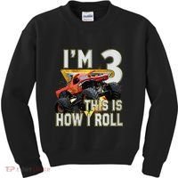 3 Years Old Boy Girl ItS My 3rd Birthday Monster Truck Kids Sweatshirt thumb 0