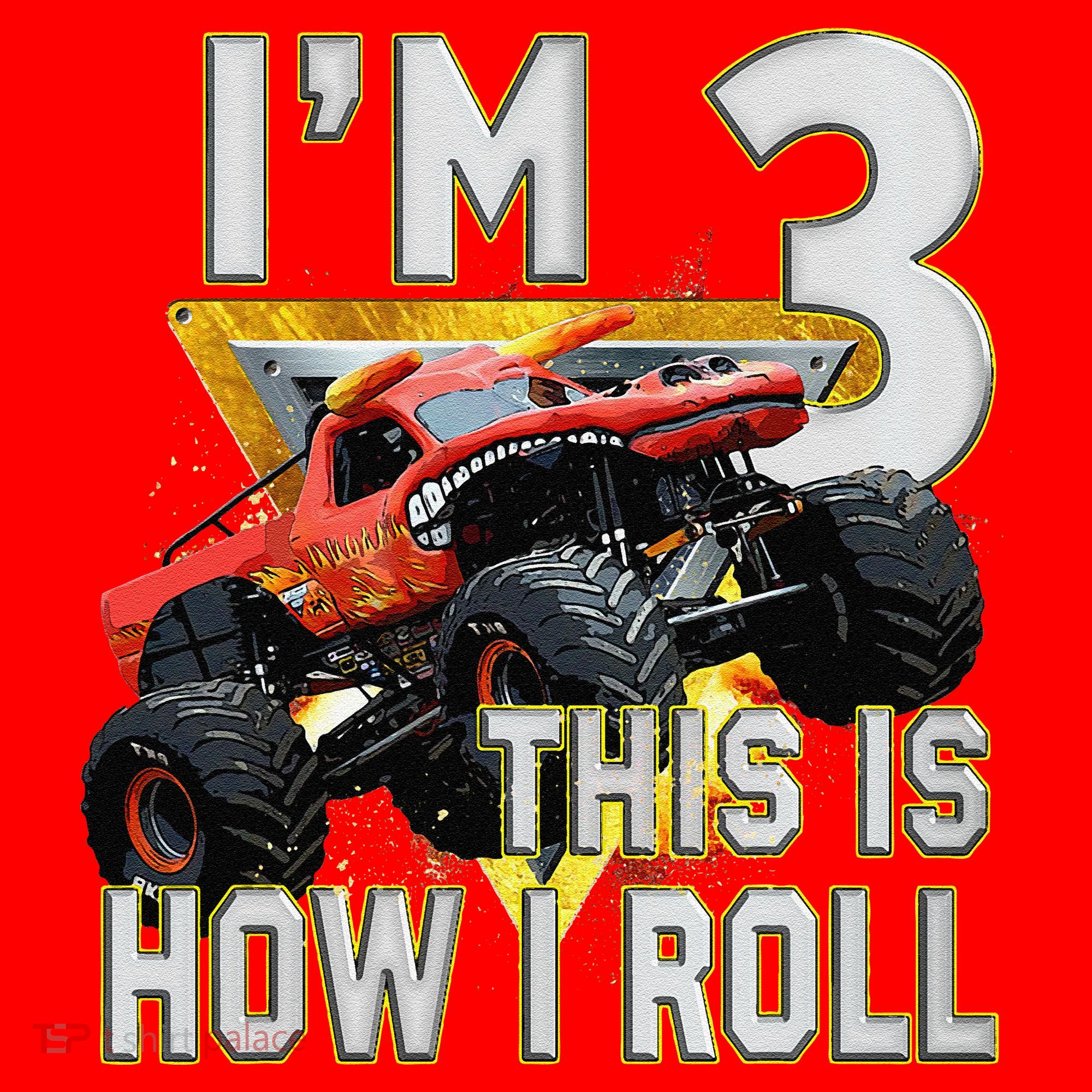 3 Years Old Boy Girl ItS My 3rd Birthday Monster Truck Santa Hat