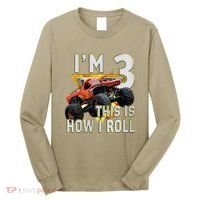 3 Years Old Boy Girl ItS My 3rd Birthday Monster Truck Long Sleeve Shirt thumb 0