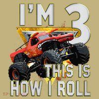 3 Years Old Boy Girl ItS My 3rd Birthday Monster Truck Long Sleeve Shirt thumb 2