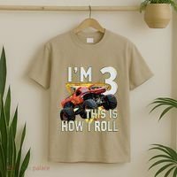 3 Years Old Boy Girl ItS My 3rd Birthday Monster Truck T-Shirt thumb 2