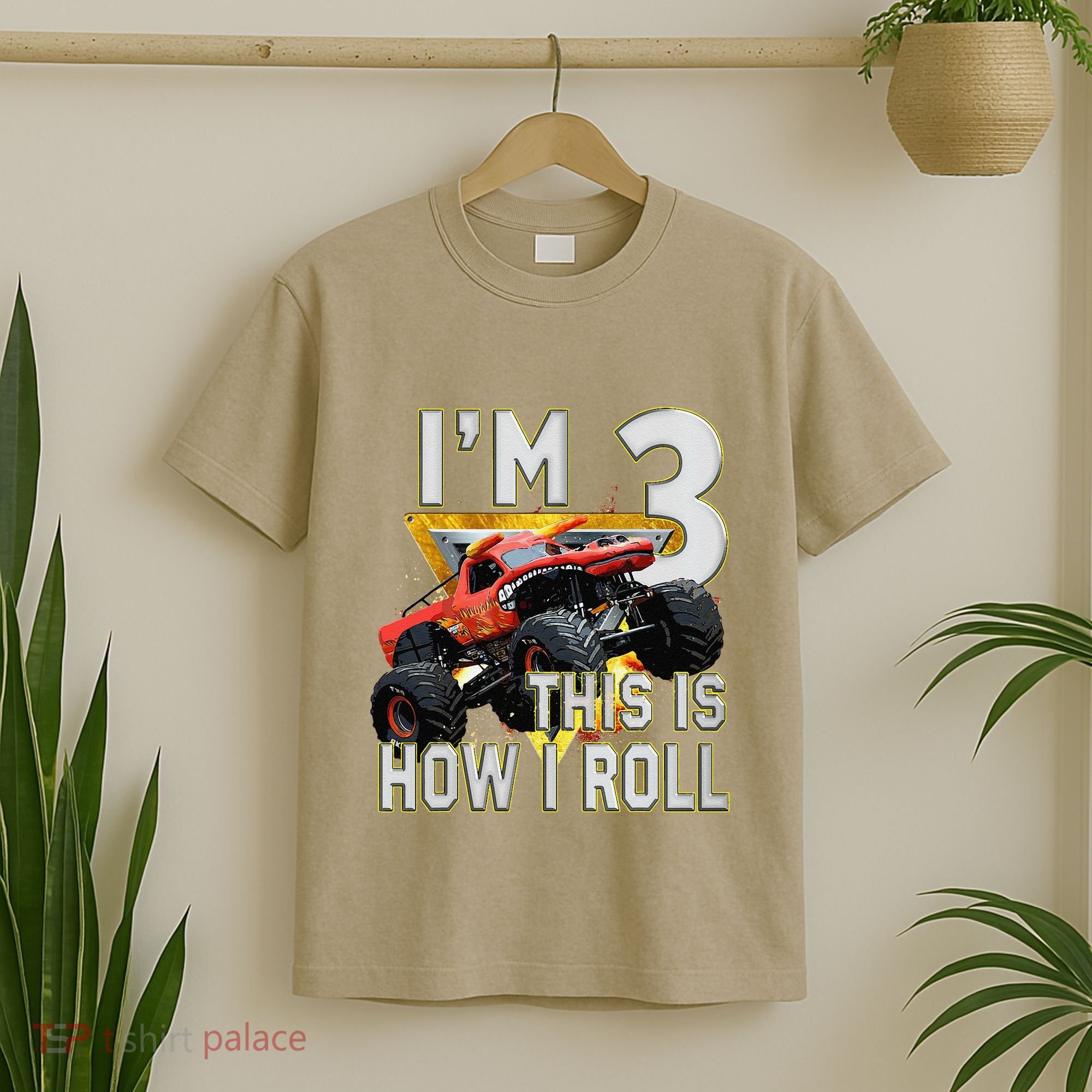 3 Years Old Boy Girl ItS My 3rd Birthday Monster Truck T-Shirt