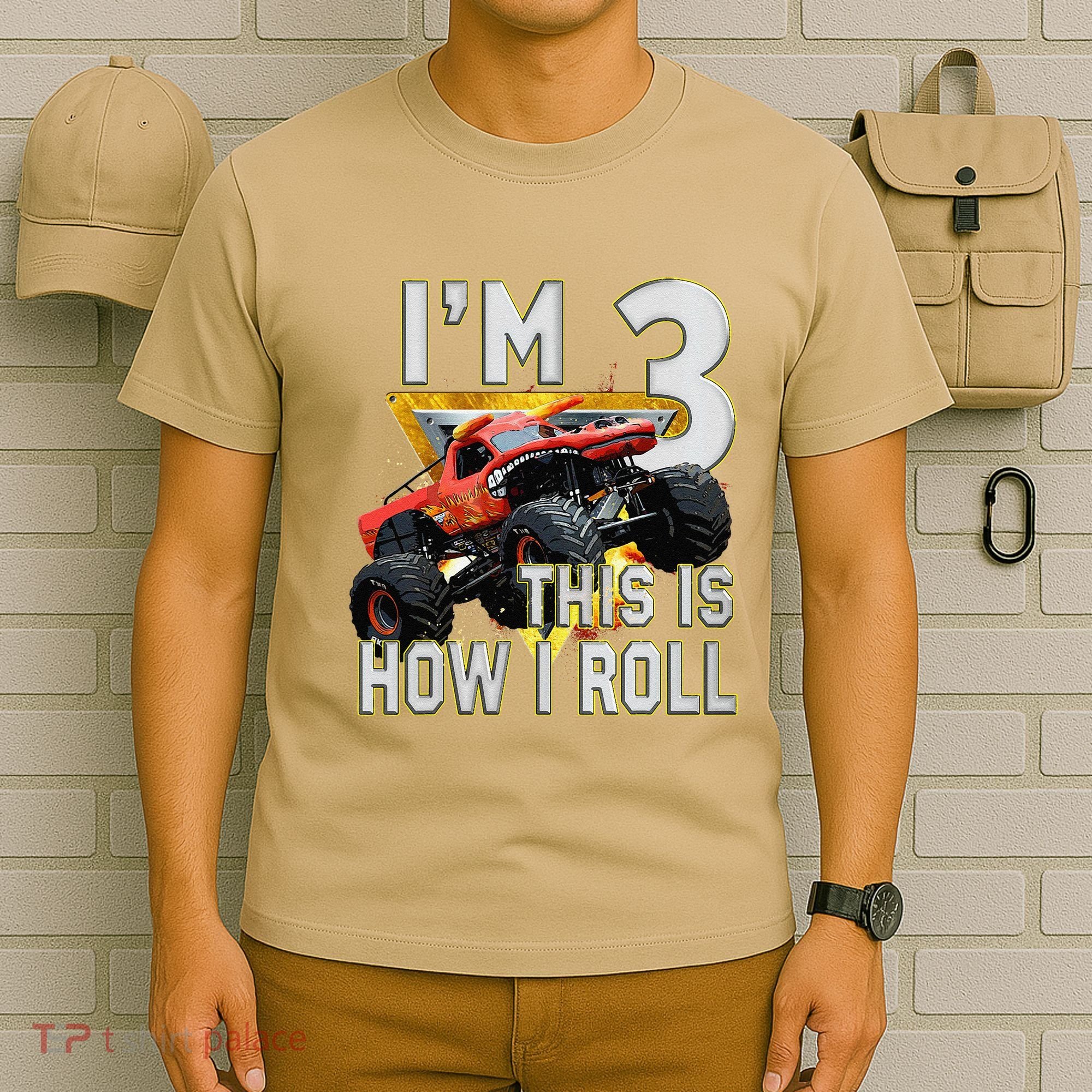 3 Years Old Boy Girl ItS My 3rd Birthday Monster Truck T-Shirt