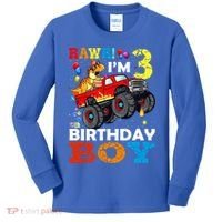 3 Year Old Funny Gift 3rd Birthday Boy Dinosaur Monster Truck Gift Kids Long Sleeve Shirt thumb 0