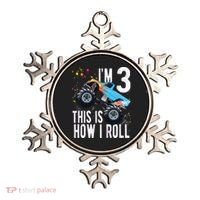 3 Year Old Shirt 3rd Birthday Boy Monster Truck Car Ornament thumb 0