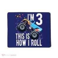 3 Year Old Shirt 3rd Birthday Boy Monster Truck Car Mousepad thumb 0
