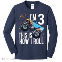 3 Year Old Shirt 3rd Birthday Boy Monster Truck Car Kids Long Sleeve Shirt thumb 0