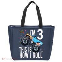 3 Year Old Shirt 3rd Birthday Boy Monster Truck Car Tote Bag thumb 0