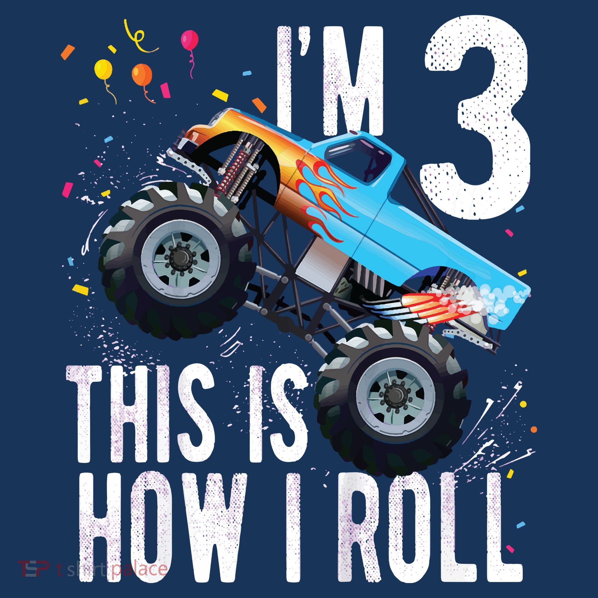 3 Year Old Shirt 3rd Birthday Boy Monster Truck Car Tote Bag