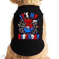 3 Years Old It_s My 3rd Birthday Spider Theme Party Doggie Tank thumb 0