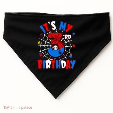 3 Years Old It_s My 3rd Birthday Spider Theme Party USA-Made Doggie Bandana