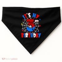 3 Years Old It_s My 3rd Birthday Spider Theme Party USA-Made Doggie Bandana thumb 0