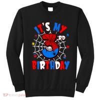 3 Years Old It_s My 3rd Birthday Spider Theme Party Sweatshirt thumb 0