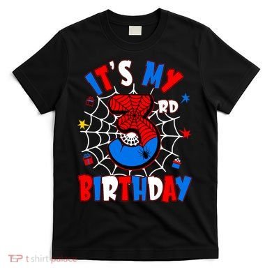 3 Years Old It_s My 3rd Birthday Spider Theme Party T-Shirt