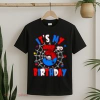 3 Years Old It_s My 3rd Birthday Spider Theme Party T-Shirt thumb 2