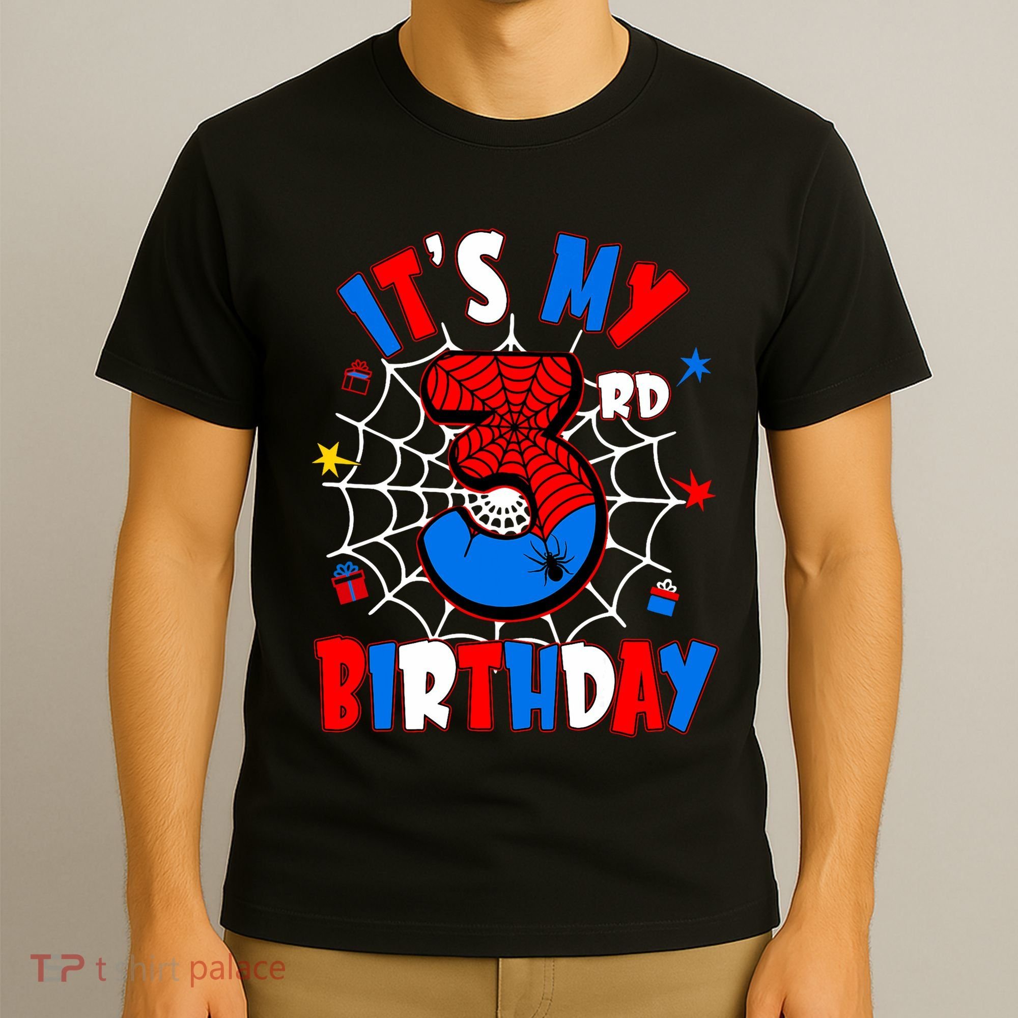 3 Years Old It_s My 3rd Birthday Spider Theme Party T-Shirt