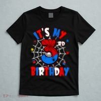 3 Years Old It_s My 3rd Birthday Spider Theme Party T-Shirt thumb 5
