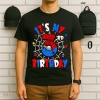 3 Years Old It_s My 3rd Birthday Spider Theme Party T-Shirt thumb 6