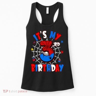 3 Years Old It_s My 3rd Birthday Spider Theme Party Women's Tank Top