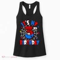 3 Years Old It_s My 3rd Birthday Spider Theme Party Women's Tank Top thumb 0