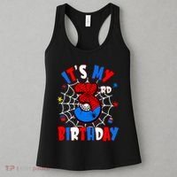 3 Years Old It_s My 3rd Birthday Spider Theme Party Women's Tank Top thumb 3