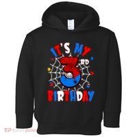 3 Years Old It_s My 3rd Birthday Spider Theme Party Toddler Hoodie thumb 0