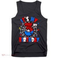 3 Years Old It_s My 3rd Birthday Spider Theme Party Tank Top thumb 0