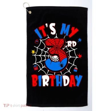 3 Years Old It_s My 3rd Birthday Spider Theme Party Golf Towel