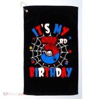 3 Years Old It_s My 3rd Birthday Spider Theme Party Golf Towel thumb 0