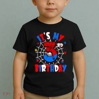 3 Years Old It_s My 3rd Birthday Spider Theme Party Toddler T-Shirt thumb 2