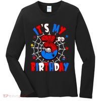 3 Years Old It_s My 3rd Birthday Spider Theme Party Women's Long Sleeve Shirt thumb 0