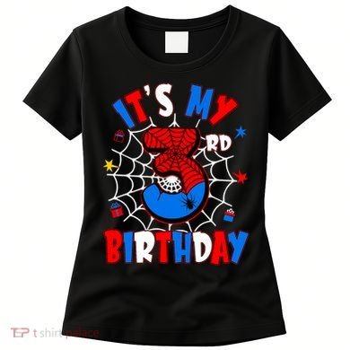 3 Years Old It_s My 3rd Birthday Spider Theme Party Women's T-Shirt