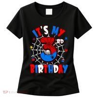 3 Years Old It_s My 3rd Birthday Spider Theme Party Women's T-Shirt thumb 0