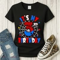 3 Years Old It_s My 3rd Birthday Spider Theme Party Women's T-Shirt thumb 3