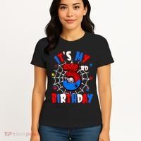 3 Years Old It_s My 3rd Birthday Spider Theme Party Women's T-Shirt thumb 4