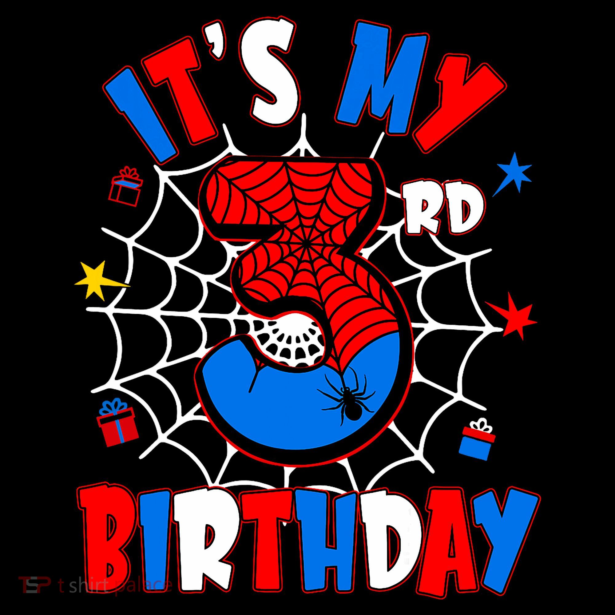 3 Years Old It_s My 3rd Birthday Spider Theme Party Kids Sweatshirt