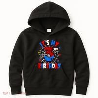 3 Years Old It_s My 3rd Birthday Spider Theme Party Kids Hoodie thumb 0