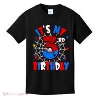 3 Years Old It_s My 3rd Birthday Spider Theme Party Kids T-Shirt thumb 0