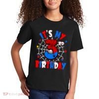 3 Years Old It_s My 3rd Birthday Spider Theme Party Kids T-Shirt thumb 2