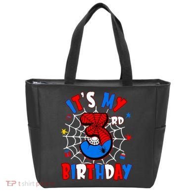 3 Years Old It_s My 3rd Birthday Spider Theme Party Tote Bag