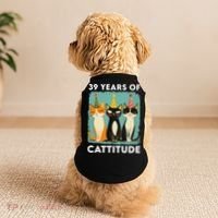 39 Years Of Cattitude 39th Birthday Cat Lover 39 Years Old Doggie Tank thumb 2