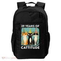 39 Years Of Cattitude 39th Birthday Cat Lover 39 Years Old Backpack thumb 0