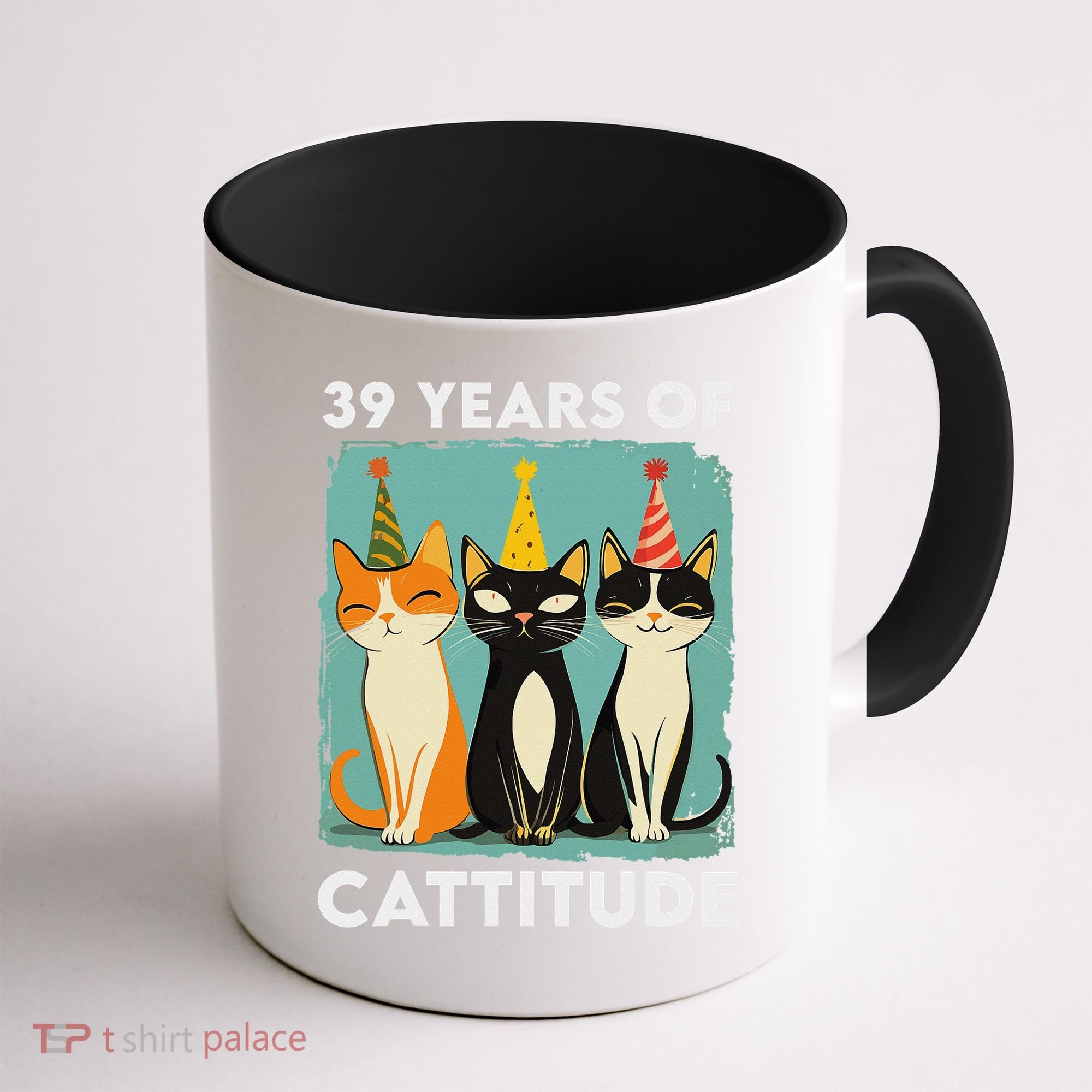 39 Years Of Cattitude 39th Birthday Cat Lover 39 Years Old Coffee Mug