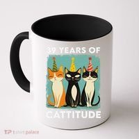 39 Years Of Cattitude 39th Birthday Cat Lover 39 Years Old Coffee Mug thumb 0
