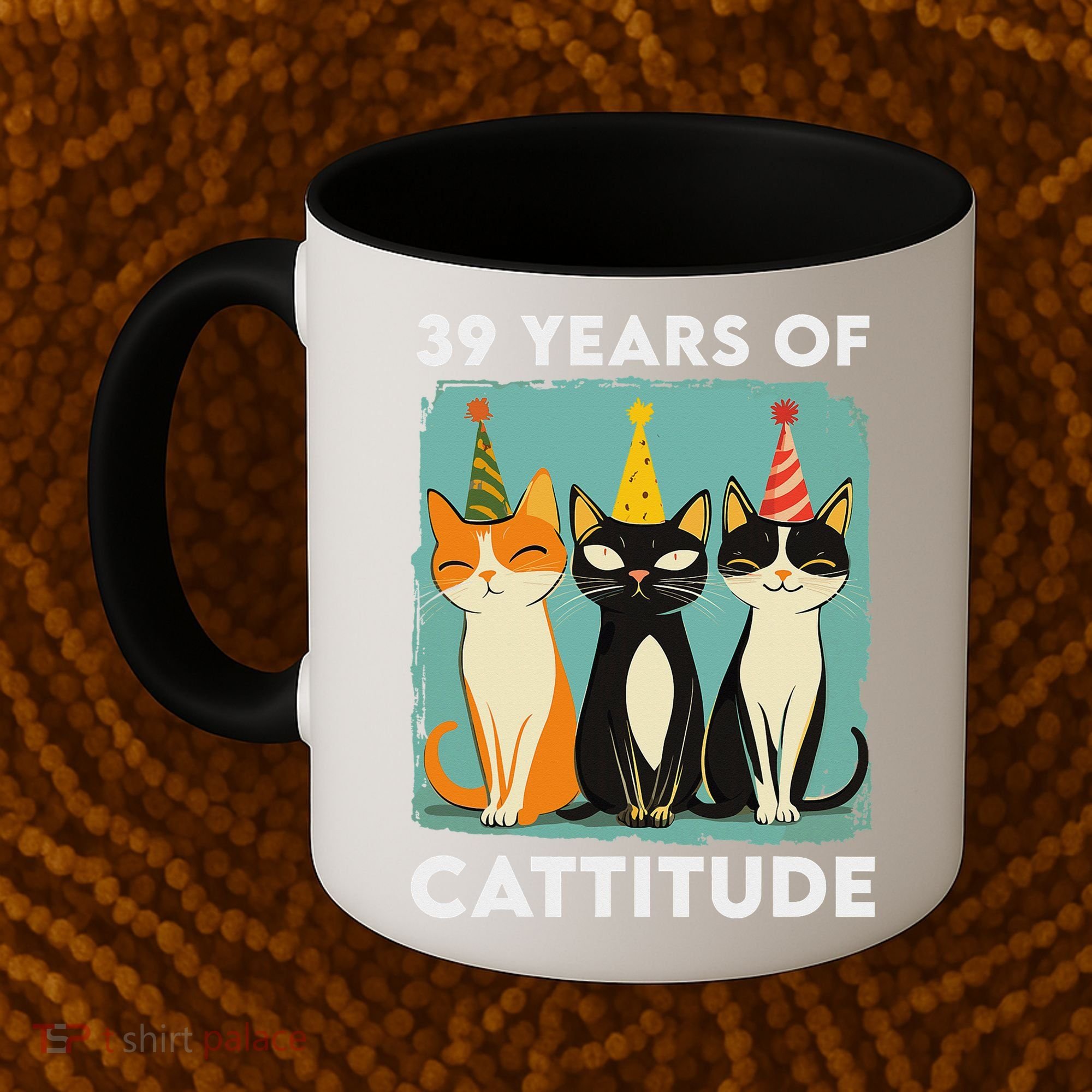 39 Years Of Cattitude 39th Birthday Cat Lover 39 Years Old Coffee Mug
