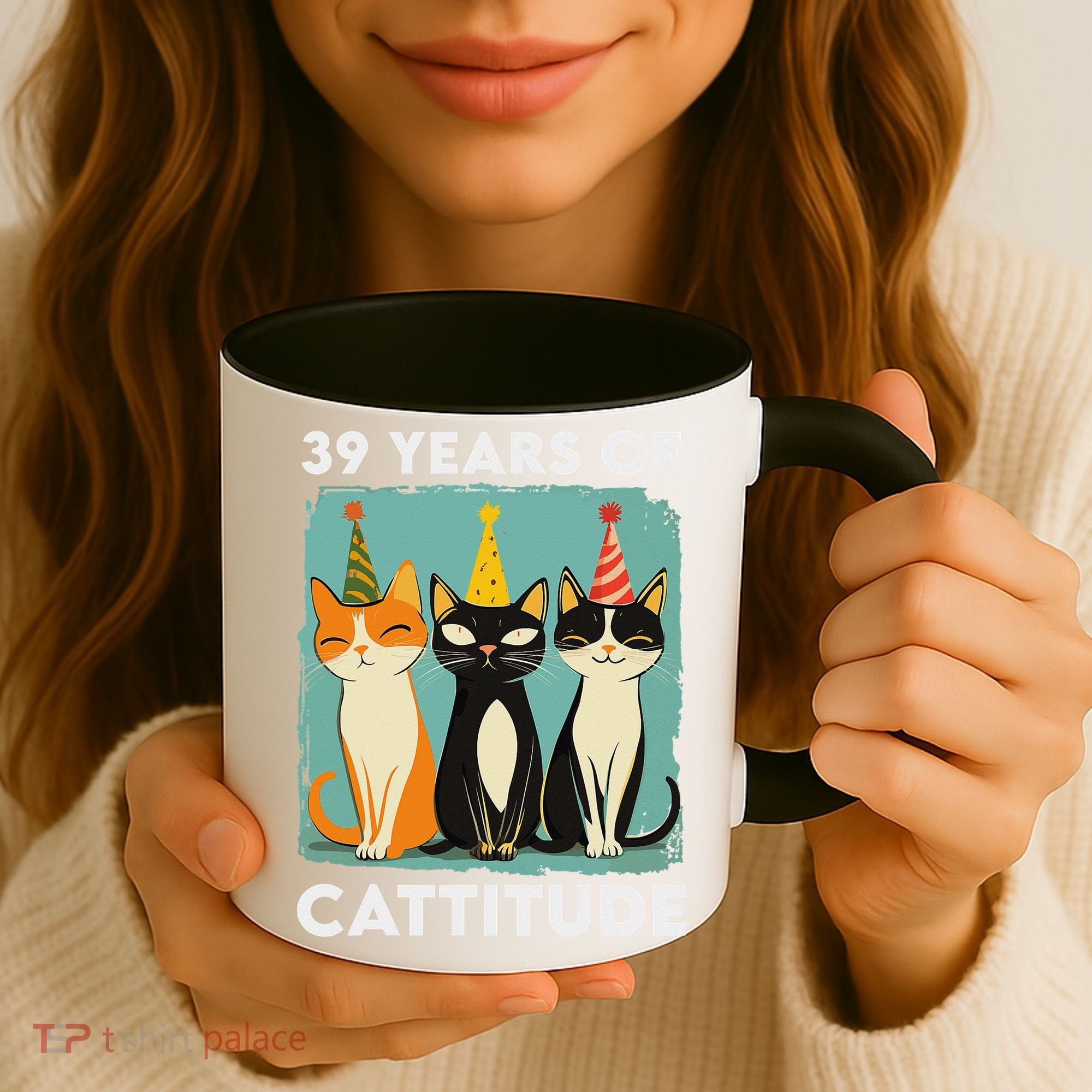 39 Years Of Cattitude 39th Birthday Cat Lover 39 Years Old Coffee Mug