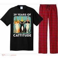 39 Years Of Cattitude 39th Birthday Cat Lover 39 Years Old Pajama Set thumb 0