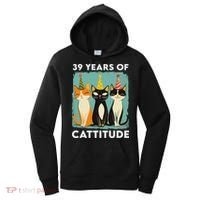 39 Years Of Cattitude 39th Birthday Cat Lover 39 Years Old Women's Hoodie thumb 0